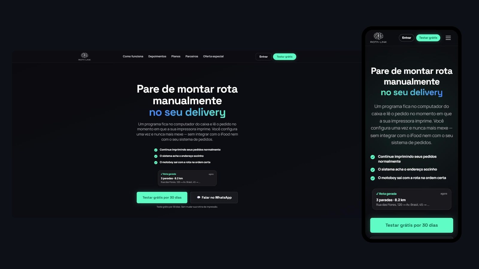 Site e app do RotaLink